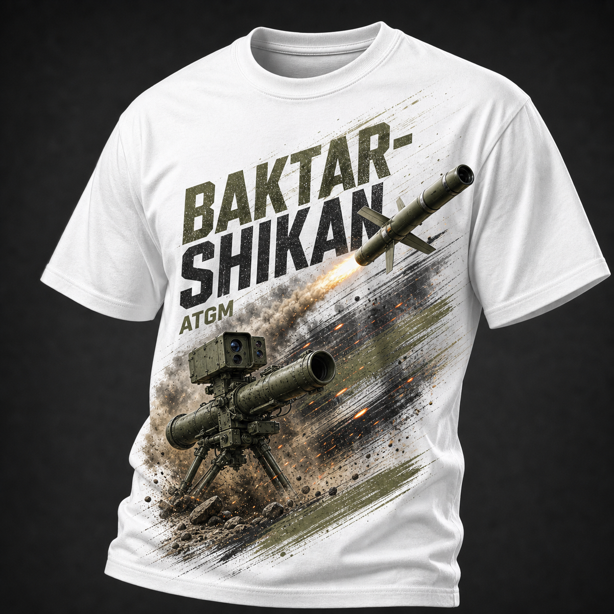 Baktar-Shikan ATGM Tee in white